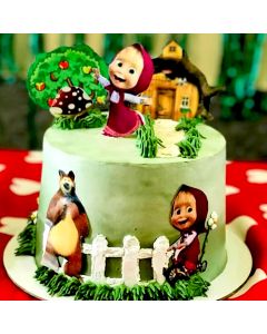 മാഷാ ആൻഡ് ബിയർ തീം കേക്ക് 1 kg